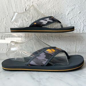 North Face Base Camp Flip Flop Thong Sandal Grey Camo/Gold - Kids' Youth Size 6